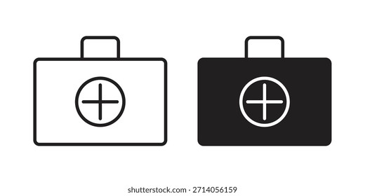 First aid icon silhouette vector designs. Editable Strokes
