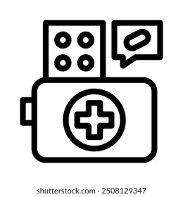 first aid icon with style outline