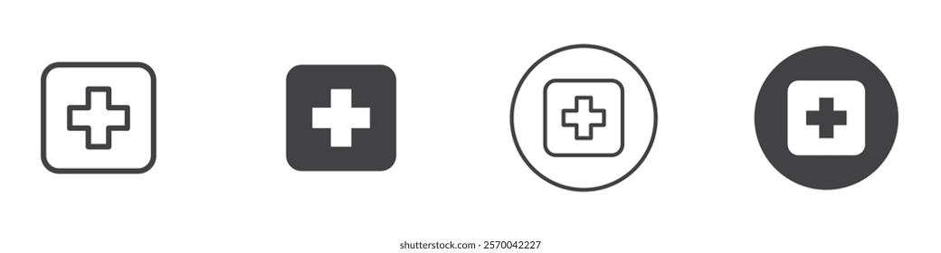 First aid icon Thin line art isolated