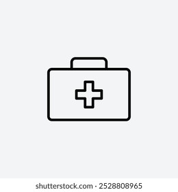 Icono de primeros auxilios en tres tamaños de trazo de línea diferentes.