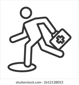 First Aid Icon Vector Illustration Outline