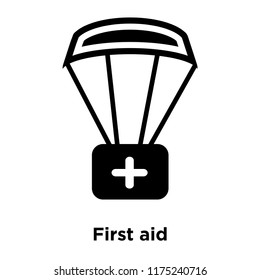 First aid icon vector isolated on white background, logo concept of First aid sign on transparent background, filled black symbol