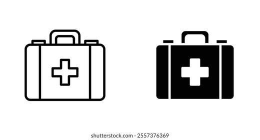 First aid Icon vector. liner and flat style icons set.