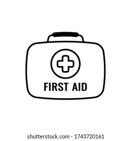 First aid icon vector. Medical firstaid symbol isolated white background