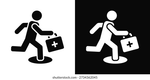 First Aid Icon White And Black Background Style