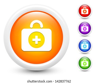 First Aid Icons on Round Button Collection Original Illustration
