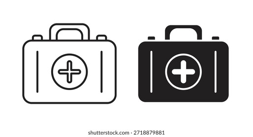 Conjunto de iconos de primeros auxilios aislados sobre fondo blanco Ilustración vectorial plana.