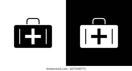 Iconos de primeros auxilios, diseño negro del doodle gráfico de la ilustración simple