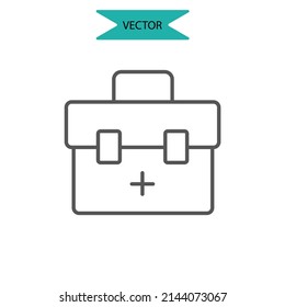 símbolo de iconos de primeros auxilios elementos vectoriales para web infográfica
