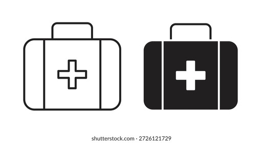 Iconos de primeros auxilios símbolo de Vector con trazo editable y versiones planas