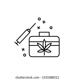 First aid it injection marijuana icon. Element of narcotic