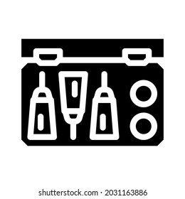 first aid kit with antidote glyph icon vector. first aid kit with antidote sign. isolated contour symbol black illustration