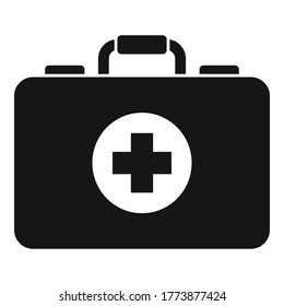 First aid kit bag icon. Simple illustration of first aid kit bag vector icon for web design isolated on white background