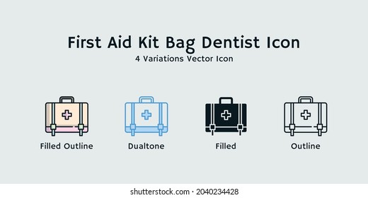 First aid kit bag icon for emergency kits
