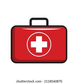 first aid kit bag icon vector design