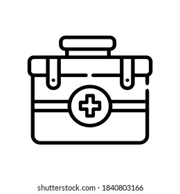 First Aid Kit Bag simple medical line icon