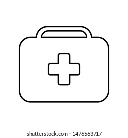 First aid kit black on a white background, vector illustration for design.