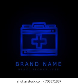 First aid kit blue chromium metallic logo
