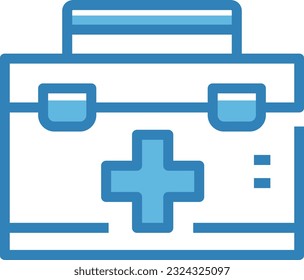 Icono azul del kit de primeros auxilios: icono único, vector