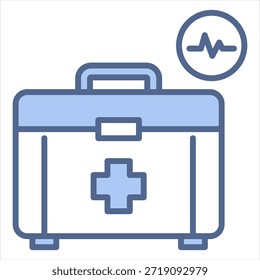 First Aid Kit Blue Icon Vector Illustration