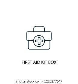 First aid kit box concept line icon. Simple element illustration. First aid kit box concept outline symbol design from Camping set. Can be used for web and mobile UI/UX
