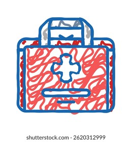 first aid kit box doodle icon sketch vector. first aid kit box sign. isolated symbol illustration
