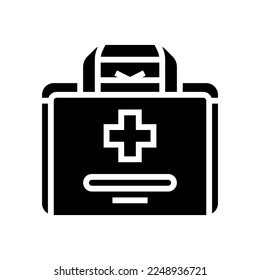 first aid kit box glyph icon vector. first aid kit box sign. isolated symbol illustration