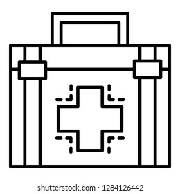 First aid kit box icon. Outline first aid kit box vector icon for web design isolated on white background