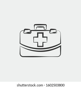 first aid kit box icon vector for web and graphic design