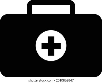 first aid kit box icon on white background. doctor's bag sign. medical symbol. flat style.