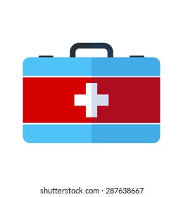 First aid, kit, box icon vector image. Can also be used for healthcare, medical and hospital. Suitable for mobile apps, web apps and print media.