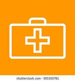 First aid, kit, box icon vector image. Can also be used for healthcare, medical and hospital. Suitable for mobile apps, web apps and print media.