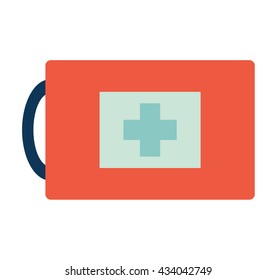 First aid kit box icon. Medicine chest, logo Healthcare. Medicine chest vector illustration isolated on white background, flat style