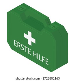 First Aid Kit box isolated on white background isometric view vector