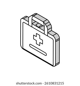 first aid kit box isometric icon vector. first aid kit box sign. isolated symbol illustration