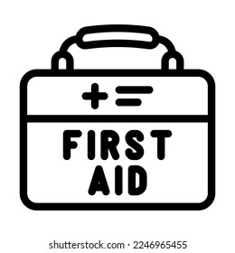 first aid kit box line icon vector. first aid kit box sign. isolated contour symbol black illustration