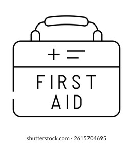 first aid kit box line icon vector. first aid kit box sign. isolated contour symbol black illustration