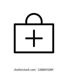 first aid kit box outline icon vector  isolated illustration editable