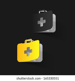 First Aid kit box, paper sticker