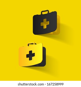 First Aid kit box, paper sticker