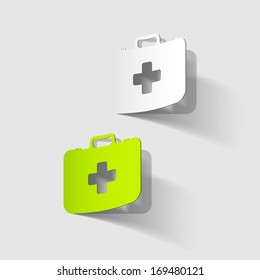 First Aid kit box, paper sticker