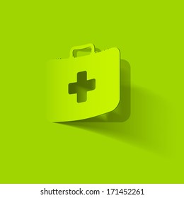 First Aid kit box, paper sticker