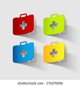 First Aid kit box, paper sticker