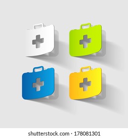 First Aid kit box, paper sticker