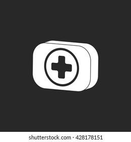 First aid kit box sign simple icon on  background
