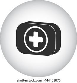 First aid kit box sign simple icon on  background