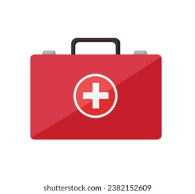 First aid kit cartoon icon. Vector illustration medical case isolated on a white background.