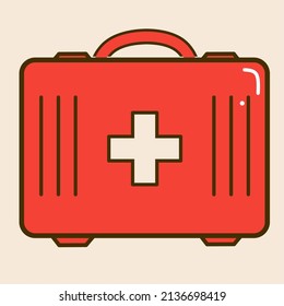 first aid kit cartoon illustration.graphic vector icon logo