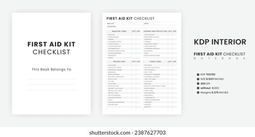 First Aid Kit Checklist Template, Printable First Aid Checklist, First Aid Supply List, Emergency Checklist Disaster Preparation Sheet