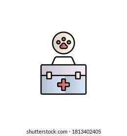 First aid kit color gradient vector icon